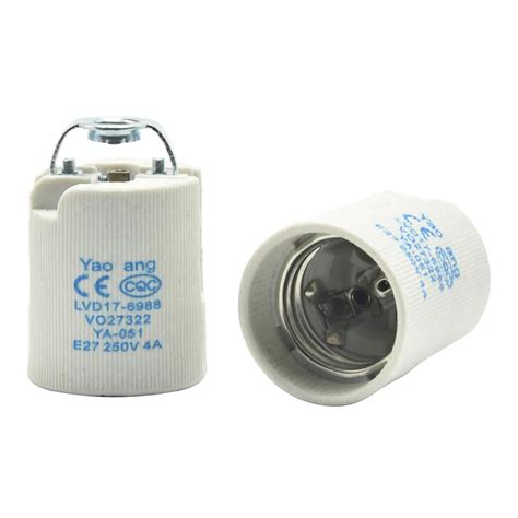 E Lamp Bases Ceramic Screw Bulb Socket High Temperature Resistance