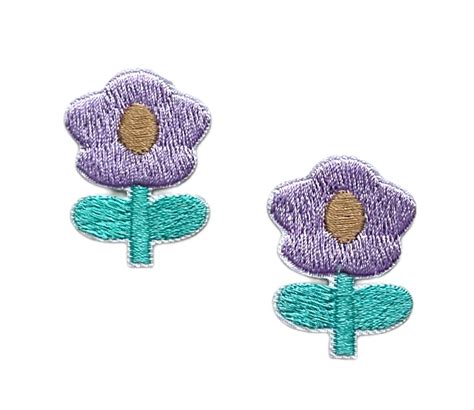 Flower Patch Flower Little Flower Iron On Purple Flower Set Of 2