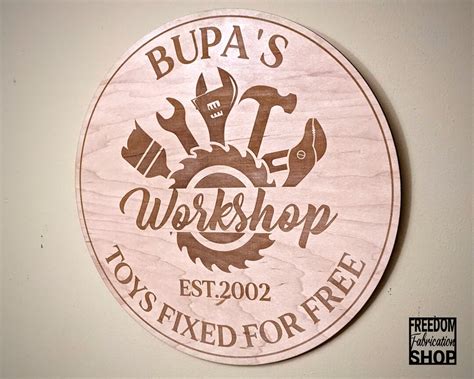 Engraved Wood Workshop Sign, Tools Signs, Personalized Garage Sign ...