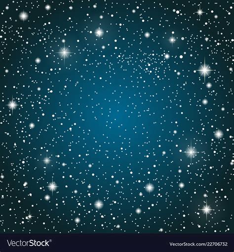 Realistic starry sky blue glow shining stars Vector Image