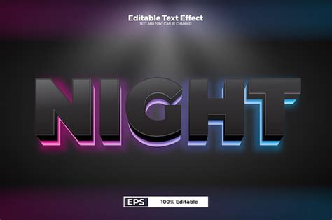 Premium Vector Night Editable Text Effect In Modern Trend Style