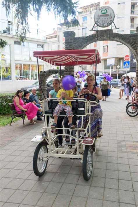 Family Bicycle for Four People and Couples in Love. Four Wheels Bicycle ...