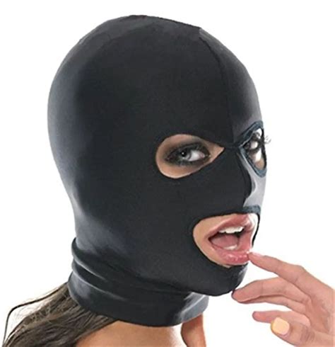 Sex Spandex Blindfold Face Full Mask Spandex Mouth Opening Headgear Style Fetish Sexy Toys