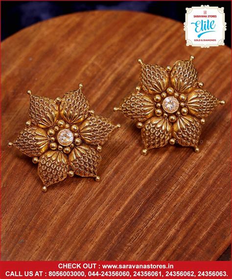 Enchanting Floral Design Gold Studs