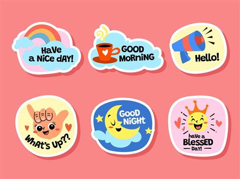 chat stickers set  vector art  vecteezy