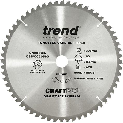 Trend Wood Mitre Saw Blade 305mm Diameter 30mm Bore 60 Teeth TCT 2