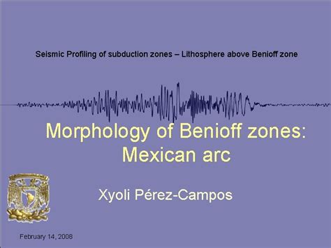 Seismic Profiling of subduction zones Lithosphere above Benioff