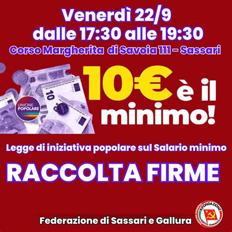 Rifondazione Comunista Una Raccolta Di Firme Per Il Salario Minimo