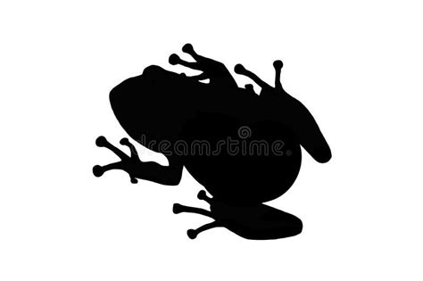 Silhouette Of A Frog Isolated On White Background Stock Illustration