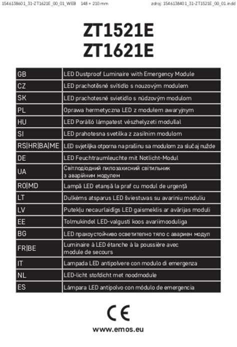 User Manual Emos Zt E English Pages