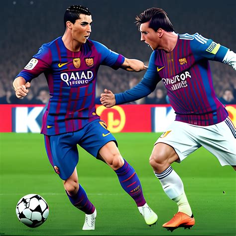 Cristiano Ronaldo Fighting With Leo Messi Trippy Arthub Ai