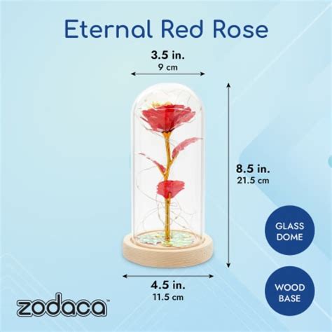 Enchanted Red Rose In Glass Dome With LED Lights Valentine S Gift 4 5