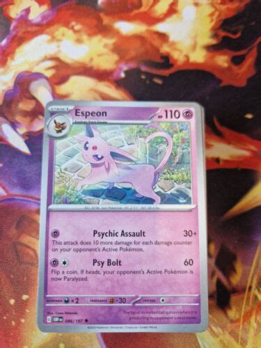 Espeon Uncommon Obsidian Flames Pokemon Nm M Ebay