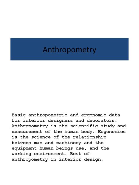 Anthropometry | PDF