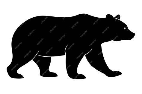 Premium Vector Black Bear Walking Silhouette On White Background