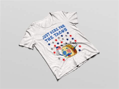 Just Here For The Tacos Sunglasses American Flag 4th Of July Tee Shirt