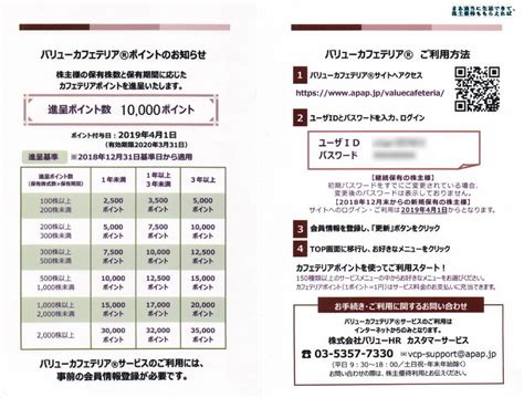 【株主優待】バリューhr 6078 優待案内（バリューカフェテリア10000ポイント付与） が到着 2019325 まあ適当に