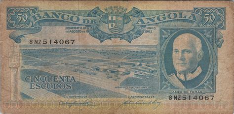 Angola Billet Colonie Portugaise De Escudos Americo Tom S