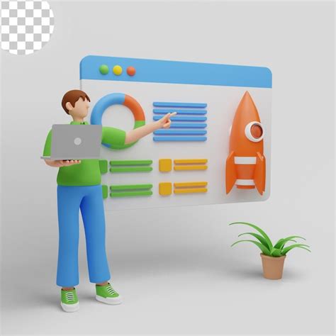 Premium Psd D Illustration Business Performance Analysis With Graphs