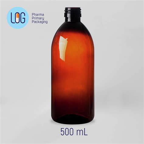 500ml PET Boston Round Bottle 28mm Neck Finish Clear Pharma Primary