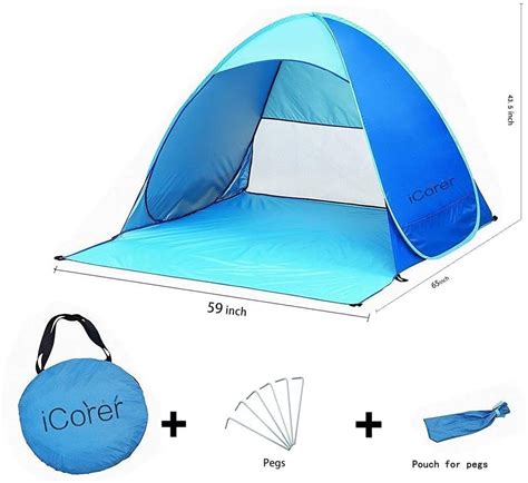 Icorer Automatic Instant Pop Up Cabana Beach Tent Beach Tent Pop Up