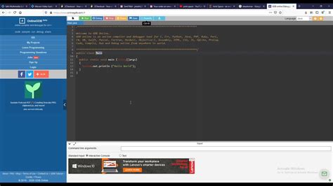 Java With Online Gdb Youtube