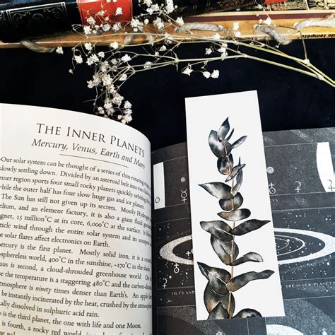 Botanical Bookmarks Set Or Individual Black And Gold Plants Etsy Canada