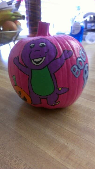 Barney Pumpkin Halloween Crafts Painted Pumpkins Painted Ornaments