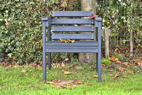 Recycled Plastic Garden Chair 600mm Wide Black Sustainable