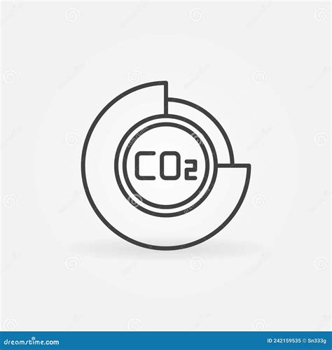 Carbon Dioxide Co2 Sunburst Chart Linear Vector Icon Stock Vector Illustration Of Design