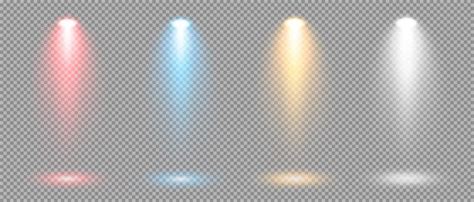 Premium Vector | A set of four colored spotlights lighting the stage with the light of lighting ...