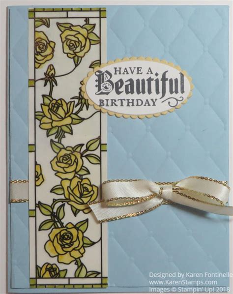 Graceful Glass Stained Glass Birthday Card Stamping With Karen