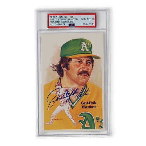 Jim Catfish Hunter Signed Perez Steele Postcard