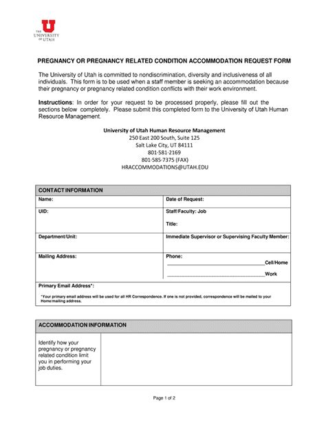 Pwfa Accommodation Request Form Template Fill Out And Sign Online Dochub