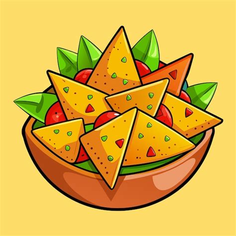 Nachos Clipart Cartoon Style Vector Illustration Premium Ai Generated