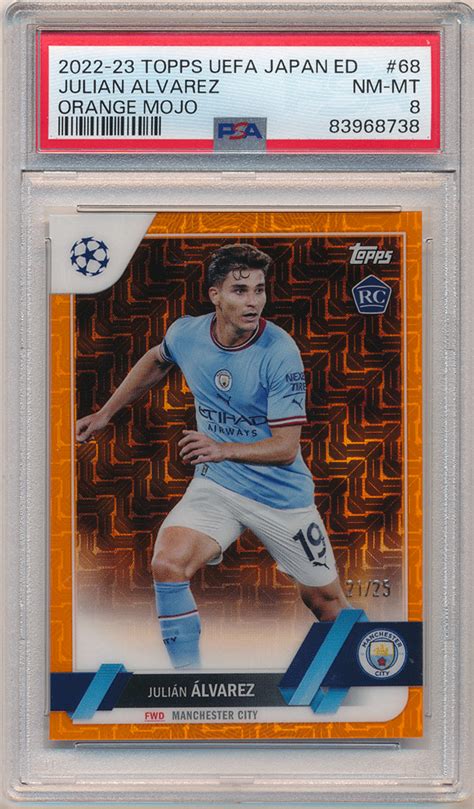 Julian Alvarez 2022 23 Topps UEFA Japan Edition RC Rookie Orange Mojo