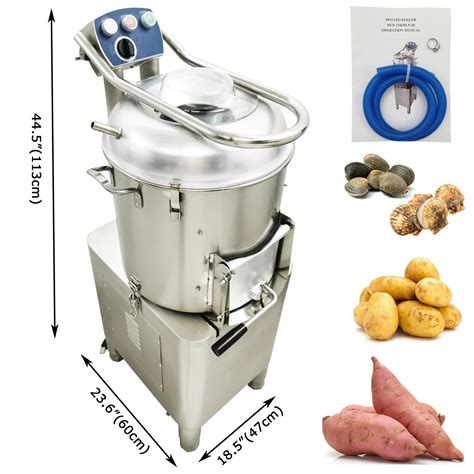 110v Commercial Hlp 20 Electric Automatic Potato Peeler And Seashell