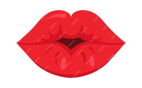 Labios Besos Femeninos Ilustración Vectorial Vector Premium