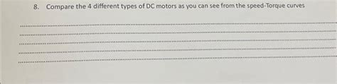 Solved compare the 4 different types DC motors as you can | Chegg.com