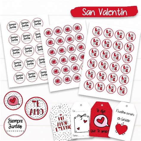 Kit imprimible San Valentin Diseños Listos