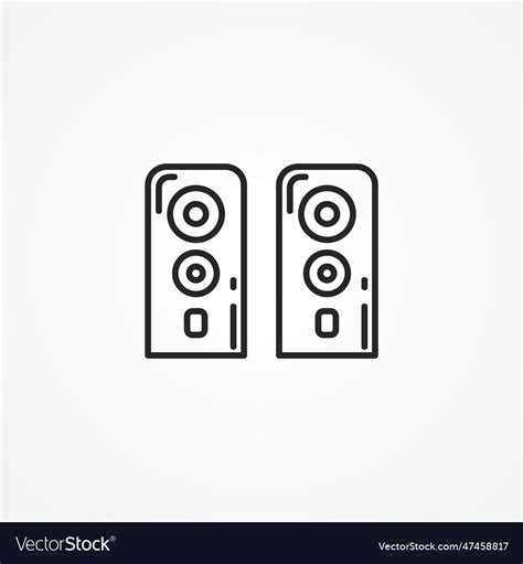 Speaker Line Icon Music Speakers Line Icon Vector Image