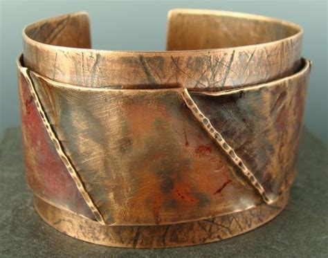 Riveted Double Layer Wide Copper Cuff Bracelet Copper Cuff Bracelet