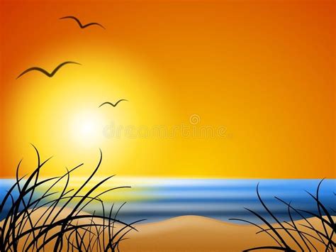 Sunset On Beach Clipart