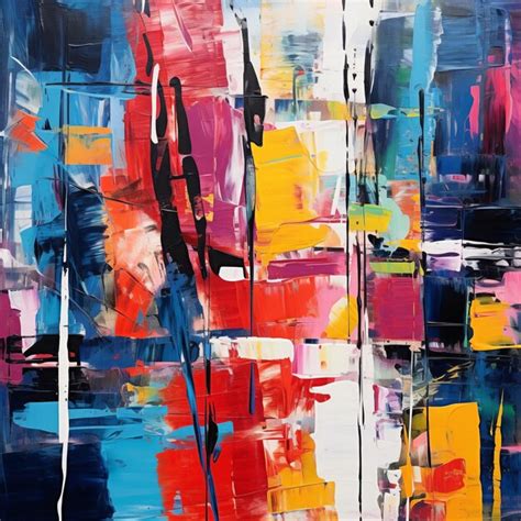 Premium Photo Vibrant Urban Emotions Abstract Painting Inspired By