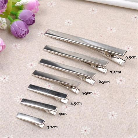 Kjøp 20 Pcs Flat Metal Single Prong Alligator Clips Barrette Bows DIY