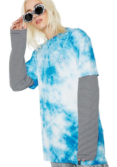 Huf Towelie Tie Dye Tee Keeps It Wavy All Year Long This Blue Tie Dye