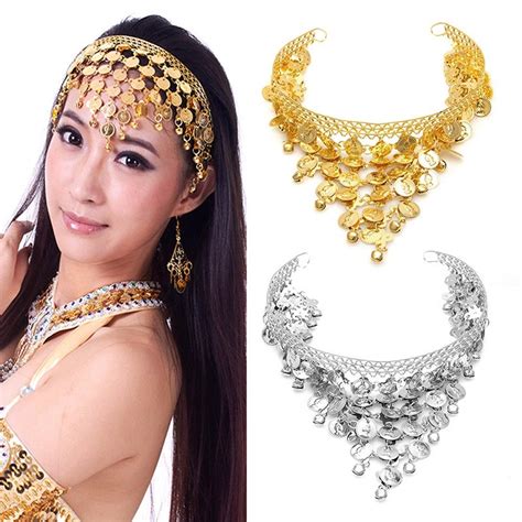 Arabic Belly Dance Hair Band Costume Dancing Coin Sequins Headbands