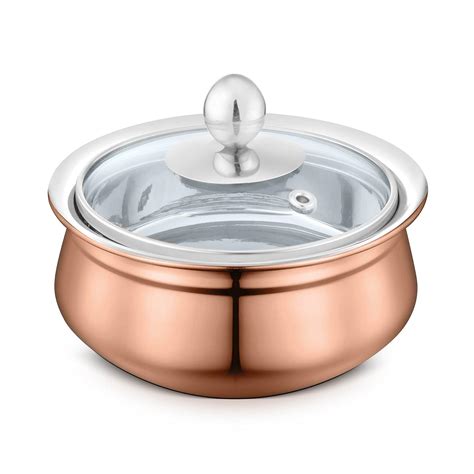 Buy Fns Relish Stainless Steel Copper Finish Double Wall Handi With