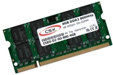 Csx 4gb Modul Ddr2 Ram 800 Mhz Pc2 6400 So Dimm Csxo D2 So 800 4gb