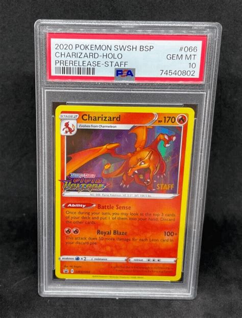 Pokemon Vivid Voltage Prerelease Staff Charizard Swsh Black Star